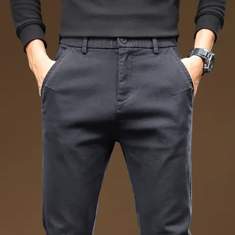 春秋款男士商务正装西裤秋季男款修身小脚休闲裤子秋天直筒西装裤商品大图
