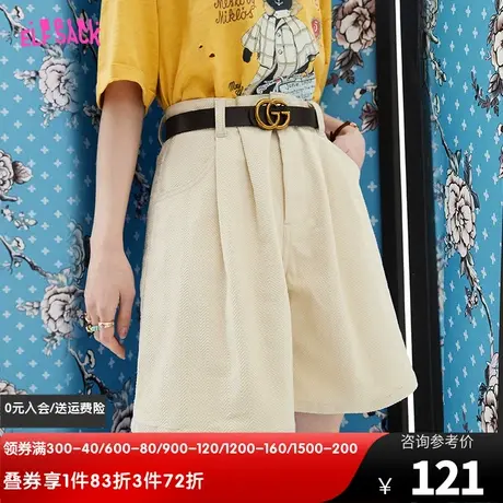妖精的口袋薄款工装短裤女2023夏季新款宽松阔腿高腰运动休闲裤子图片