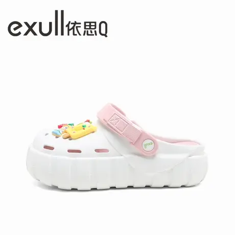 exull/依思Q洞洞鞋女时尚可爱卡通软底踩屎感包头拖两穿防滑凉拖图片