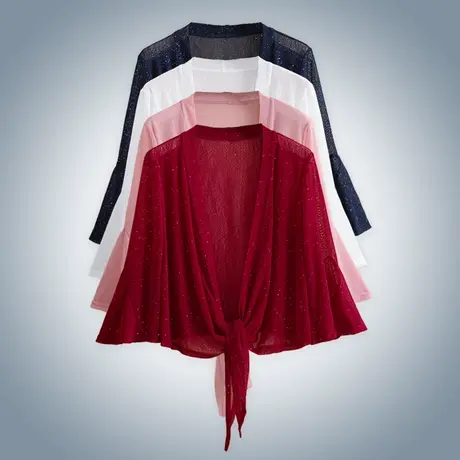 配裙子的小披肩夏季薄款雪纺外搭开衫女短款百搭坎肩罩衫防晒衣商品大图