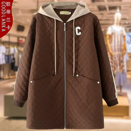 40-50岁中年妈妈装春秋风衣女加大码宽松洋气中长款连帽休闲外套商品大图