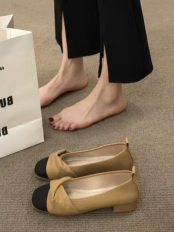 单鞋女瓢鞋温柔晚晚鞋平底款玛丽珍女鞋子2023新款秋春秋奶奶鞋风商品大图