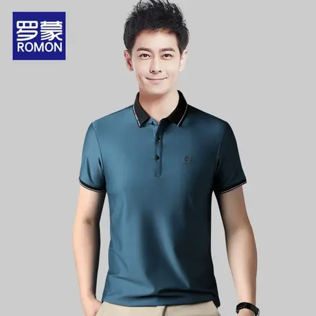 罗蒙短袖男polo衫t恤夏季薄款半袖2023新款潮牌衣服男士翻领体恤图片