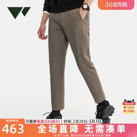 门店 七匹狼狼族部落男士休闲裤冬季新款防泼水直筒户外厚长裤子图片