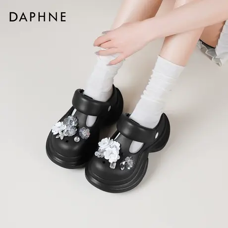 达芙妮洞洞鞋女款2025新款包头拖鞋女夏外穿沙滩鞋厚底增高凉拖鞋图片