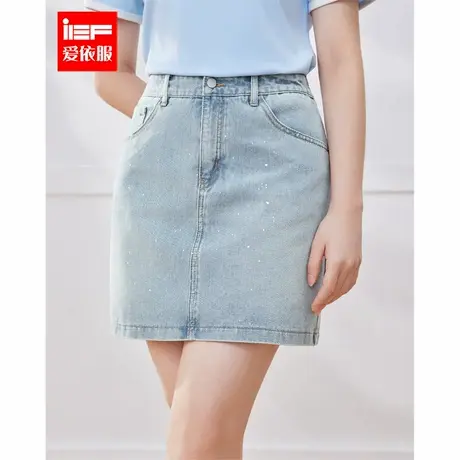 IEF/爱依服【微胖】大码女装2025夏季新款韩版百搭显瘦牛仔A裙女图片