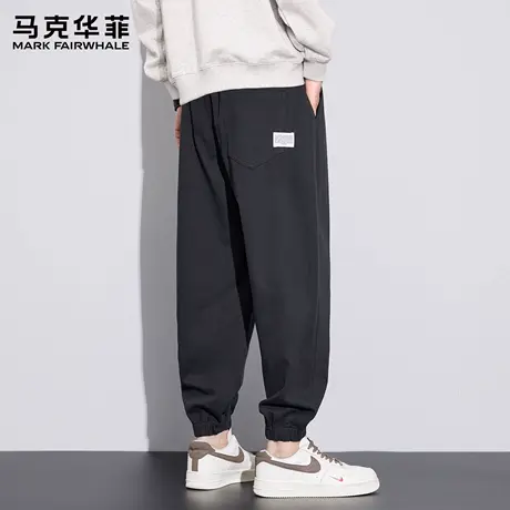马克华菲纯棉裤子男款2025新款秋季宽松潮流男士秋季休闲男裤束脚商品大图