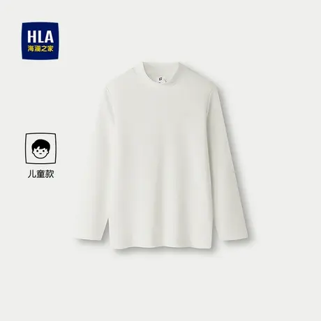 HLA/海澜之家长袖T恤2025秋冬新款半高领印花含莫代尔上衣男女童商品大图