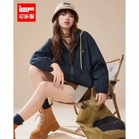 IEF/爱依服2025秋季新款韩版时尚休闲通勤气质宽松百搭连帽外套商品大图