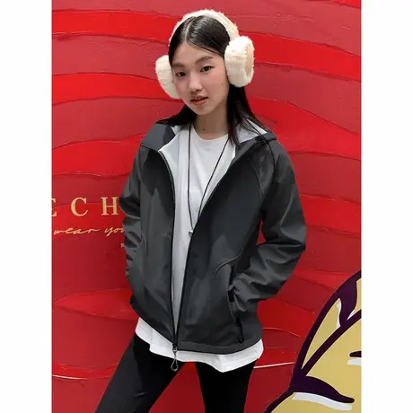 KV真维斯黑色三防软壳外套女2025新款秋季户外休闲运动百搭上衣女商品大图