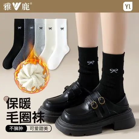 袜子女冬季厚毛圈保暖雪地袜防寒蓄热毛巾地板袜居家长袜子睡眠袜图片