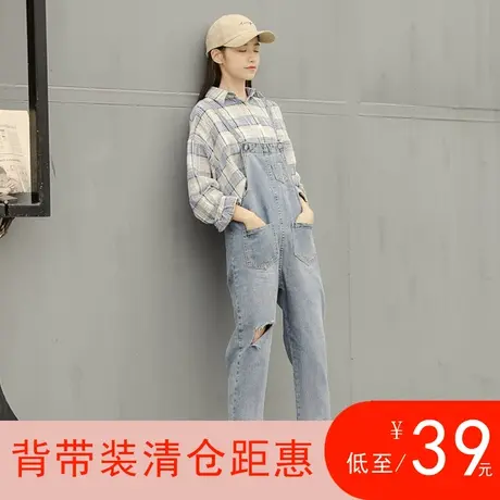 清仓牛仔背带裤学院风牛仔背带裤子商品大图