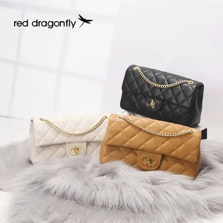 红蜻蜓菱格小香风链条包包女2024春季小众设计斜挎包通勤单肩包商品大图