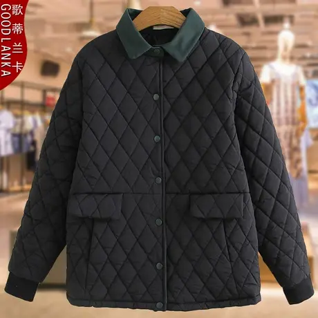 大码女装中老年秋冬羽绒棉服200斤胖妈妈宽松加厚小棉袄棉衣外套商品大图