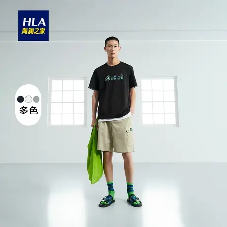 HLA/海澜之家AGAHO艺术家联名系列T恤23春夏圆领短t情侣男女商品大图
