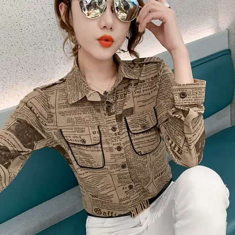 复古港味衬衫女春秋2024新款设计感洋气上衣显瘦百搭长袖衬衣寸潮图片