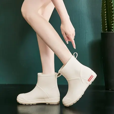 雨鞋女时尚款外穿加绒防水鞋冬保暖防滑雨靴胶鞋软底女款厨房高级商品大图