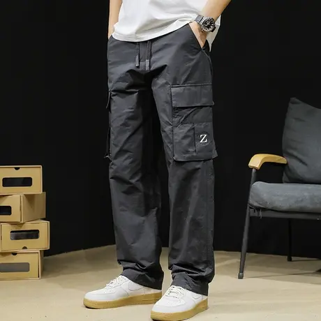 直筒工装裤男春季2024新款潮牌男裤宽松大码男士薄款休闲裤子春秋商品大图