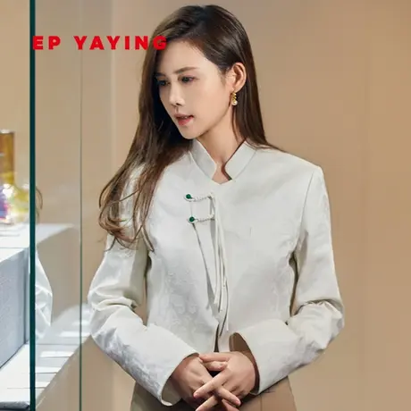 EP YAYING雅莹女装 提花棉新中式显瘦箱型外套 2024春装新品1269A图片
