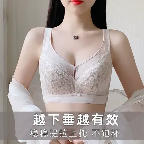 大码全罩杯内衣女薄款聚拢防下垂收副乳软钢圈超薄大胸显小文胸夏商品大图
