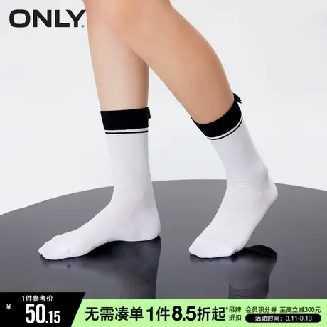 ONLY冬季休闲潮流蝴蝶结百搭轻薄小腿袜女|12331Q002商品大图