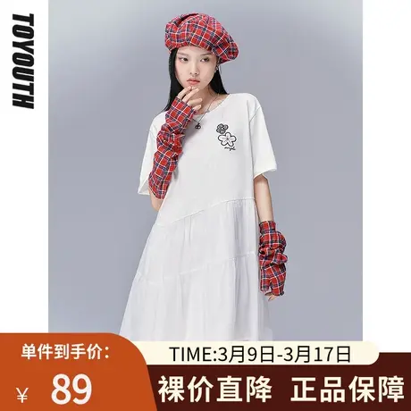 初语新款连衣裙女夏季元气减龄娃娃型学院风仙气欧根纱A字裙图片