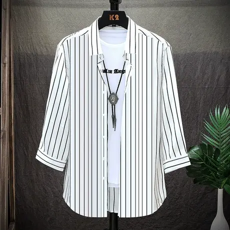 t恤男短袖男士潮牌宽松上衣服韩版潮流五分中袖衬衫体恤半袖男装商品大图