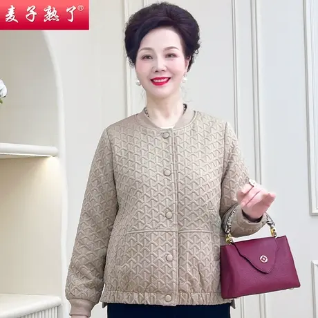 中年妈妈春装休闲外套2023新款中老年女春秋宽松洋气休闲夹克上衣商品大图