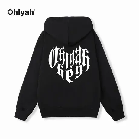 Ohlyah连帽卫衣女2023秋季新款oversize小众潮牌宽松开衫外套定制商品大图