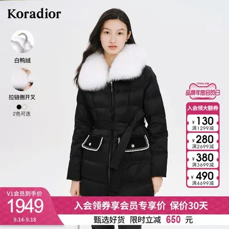 珂莱蒂尔羽绒服狐狸毛鸭绒减龄羽绒外套冬季新款图片