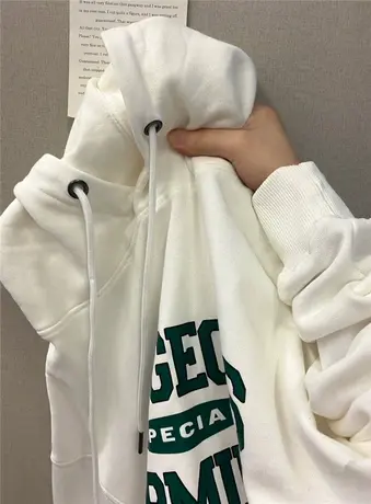 oversize卫衣chic港风女春秋薄款ins连帽上衣美式复古hiphop外套商品大图