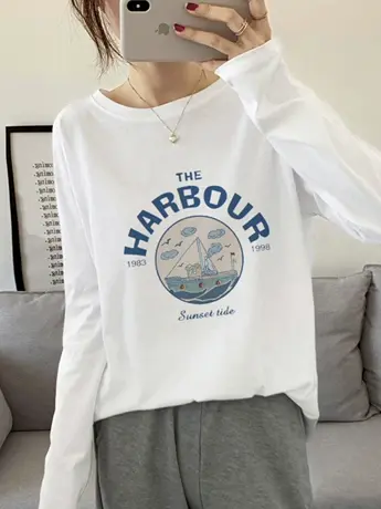 春秋装白色仿棉女士内搭打底衫2023新款冬季欧货加绒长袖t恤上衣图片