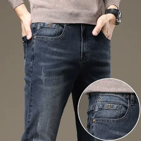 秋季潮牌水洗高端牛仔裤子休闲男裤男士秋冬款新款修身小脚春秋款商品大图
