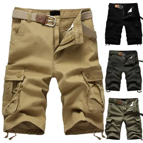 夏季中裤 男士五分裤 工装多口袋宽松大码 休闲运动短裤 全棉耐磨商品大图