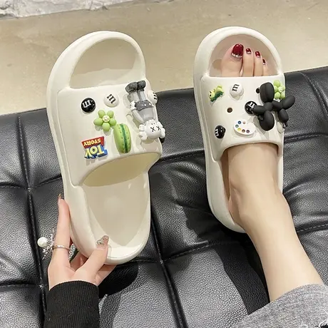 2024新款拖鞋女夏季网红外穿可爱卡通厚底松糕增高沙滩防滑凉拖鞋图片