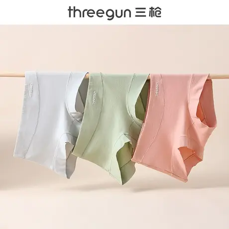 三枪女士纯棉内裤中腰全棉裆女式透气抑菌底裤中老年妈妈三角短裤商品大图