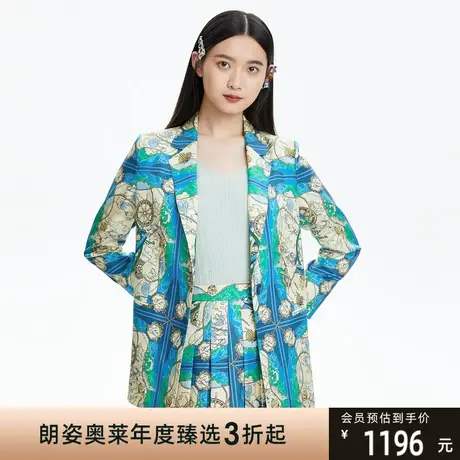 LANCY/朗姿印花休闲小西装外套女薄款夏新款高级感外套设计感图片