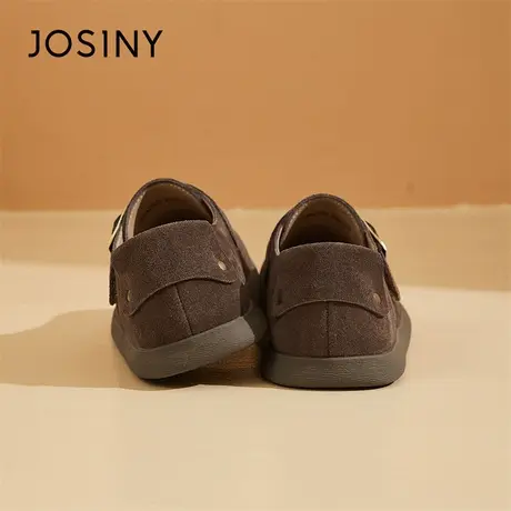 Josiny/卓诗尼勃肯鞋女2024春季新款厚底复古平底一脚蹬软底单鞋商品大图
