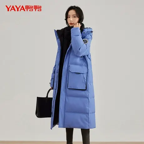 鸭鸭羽绒服女2023年秋冬新款长款过膝面包服韩版修身时尚外套Z图片