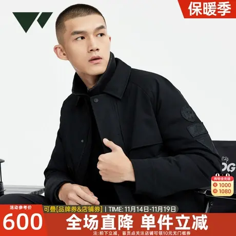 七匹狼狼族部落短装翻领羽绒茄克新款保暖防泼水舒适工装时尚外套图片