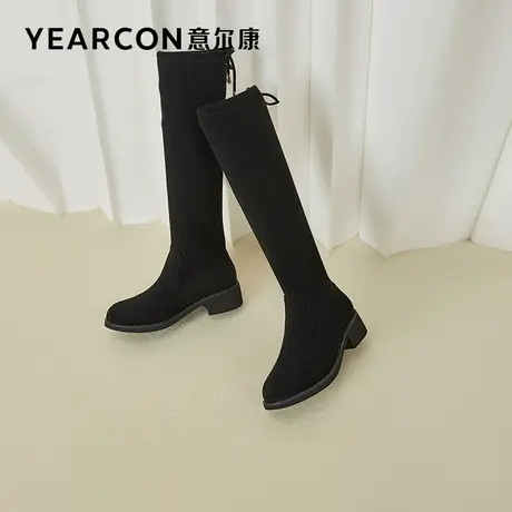 意尔康女靴2023新款秋冬季加绒长筒靴女不过膝长靴显瘦靴子瘦瘦靴商品大图