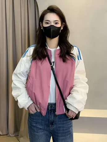 美式复古外套女春季2023新款高级感宽松棒球服潮流百搭飞行员夹克商品大图