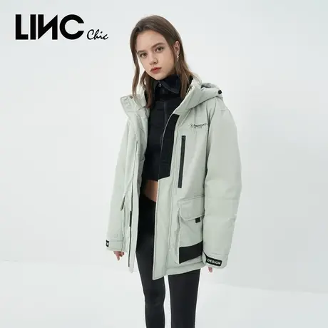 LINC金羽杰2023冬季新款机能户外防护感反季断码CP短款女款羽绒服商品大图