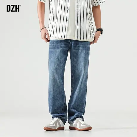 男士休闲蓝色牛仔裤男宽松直筒男裤春夏2023新款美式裤子高街vibe商品大图