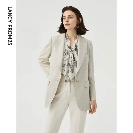 朗姿高级感通勤职业西装正装春秋季新款气质西服外套轻商务女装图片