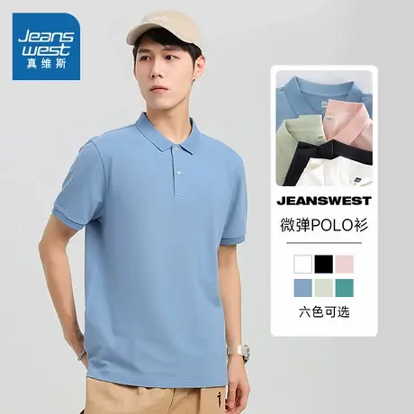 LN真维斯男装翻领衣服 春夏季休闲时尚上衣青年薄款短袖POLO衫男商品大图
