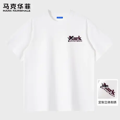 马克华菲短袖t恤男士夏季2025新款潮牌刺绣宽松半袖男装体恤上衣图片