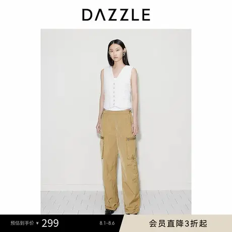 DAZZLE地素奥莱 背心吊带秋季女装简约风字母刺绣内搭上衣商品大图