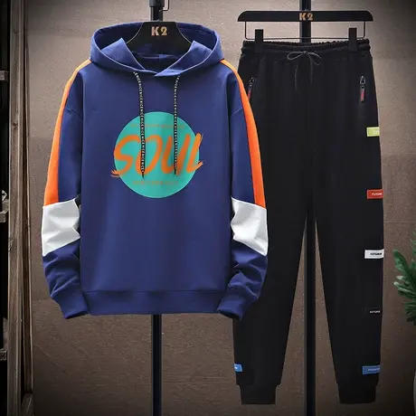 春秋季胖男孩卫衣套装12岁15青少年初中学生14潮流帅气13大童男装商品大图