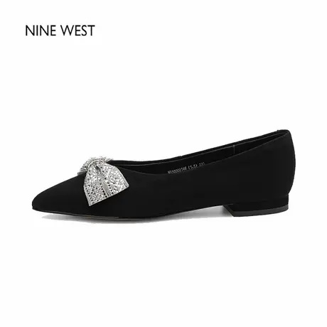 Nine West/玖熙2025高级感尖头羊皮粗跟高跟鞋女平底不累脚单鞋商品大图